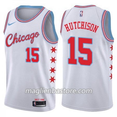 Maglia NBA Chicago Bulls Chandler Hutchison 15 Nike City Edition Swingman - Uomo